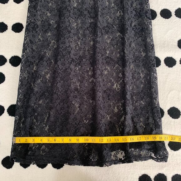 Vintage 90s Y2K B. Smart Black Sheer Lace Strapless Tube Top Maxi Dress - Picture 12 of 14